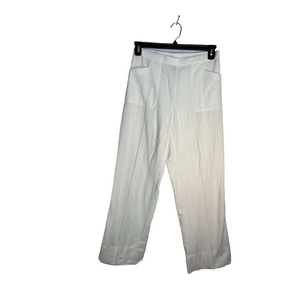 Soft Surroundings Boho Resort wear Wms cream cotton gauze trousers Beach Sz M